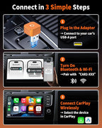 OTTOCAST Mini Pot (2026 Version) Wireless 2-in-1 CarPlay & Android Auto Adapter,Plug&Play Dongle for iPhone & Android,Bluetooth Auto Connect,Converts Factory Wired to Wireless CarPlay Adapter(USB-A)