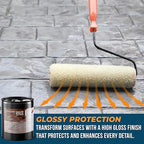 DeckGeneral High Gloss Masonry Sealer 5745 - Heavy Duty Outdoor Concrete Sealer - Multi-Purpose Acrylic-Based Waterproof Coating for Bricks, Mortar, Patio, Stairs, Walls, Pavement Etc. - 5 Gallon