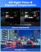 4 inch Mirror Dash Cam,1080P Rear View Mirror Camera for Cars,Dual Dash Cameras Front and Rear HD Night Vision,24H Parking Monitoring,Loop Recording, Motion Detection,Reversing Assistance,32GB TF Card