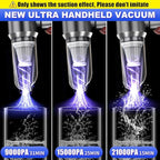 Car Vacuum Portable Cordless 22000PA High Power Handheld Mini Vacuum Cleaner Rechargeable Foldable with Brushless Motor Air Blower Duster Pump for Car Home Office Pet (Bright Gray)