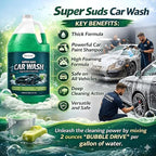 Car Wash Soap – Super Suds High Foaming- Deep Cleaning | Foam Cannon or Bucket Use | Cars, Trucks & Motorcycles |pH-Balanced, Streak-Free | Removes Dirt & Grime | Concentrated car shampoo - 1 Gallon