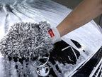 Maxshine Universal Black & White Microfiber Wash Mitt – Premium Scratch-Free, Lint-Free Mitt for Washing Cars, Trucks & Motorcycles – Reusable Auto Detailing Accessory