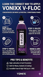 Vonixx V-Floc Concentrated Car Wash Soap - Ph-neutral - 1:400 dilution - 16.9 fl oz (500ml)
