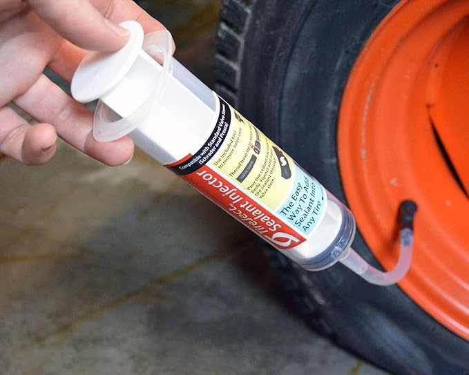 TireJect Off-Road 5-in-1 Flat Tire Protection Kit with Sealant Injector (40oz Compact Tractor Kit)
