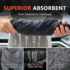 SEAMETAL Microfiber Towels for Cars Drying Towels Car Detailing 35"x 24" Extra Large Ultra Absorbent for Cars and Trucks, Without Streaks, Scratches, or Water Spots (1 Pack Gray)