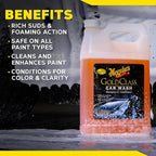 Meguiar's Gold Class Car Wash – Premium Foaming Car Wash Soap, High Gloss Finish, Safe For Clear Coats, Deep Cleans Without Removing Waxes, Car Detailing Supplies For Cars, Trucks & Suvs – 1 Gal