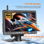 Hikity Wireless Car Rear View Camera 7 Inch Monitor Kit Screen Waterproof Reversing Camera Night Vision Rear View Camera for Truck/RV/Trailer/Bus