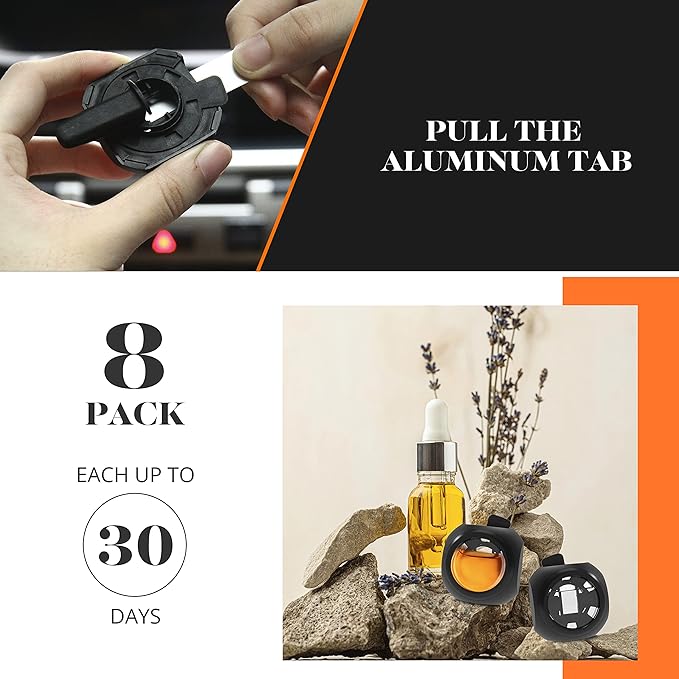 DRIVEJOY Car Air Freshener Vent Clips, 8 PK, 6 Hawaiian, 2 New Car, Car Fresheners for Men Women, Up to 240 Days, Natural Odor Eliminator