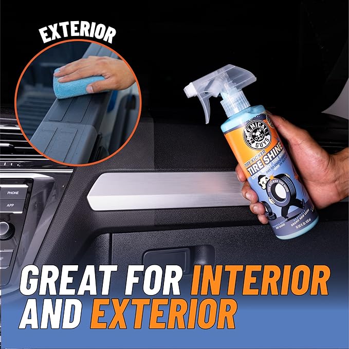 Chemical Guys TVD11316 Tire Kicker Sprayable Extra Glossy Tire Shine (Works on Rubber, Vinyl & Plastic) Safe for Cars, Trucks, Motorcycles, RVs & More, 16 fl oz (Pack of 2)