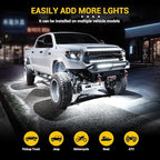 Hovano 6 Pods White Rock Light Kit with Wired Switch - 6500K Pure White LED Underglow, IP68 Waterproof, Super Bright 36 LEDs for Trailer Off Road SUV UTV ATV RZR Car