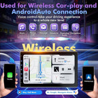 10 Inch IPS Touch Screen Double Din Car Stereo Compatible with Wireless Carplay, Android Auto, Mirrorlink - Car Radio Audio Stereo Receiver with Bluetooth, FM, 720P Backup Camera