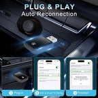 2 in 1 Wireless CarPlay Adapter for iPhone iOS 10+, Android Auto Adapter for Android 11+ Converts Wired to Wireless CarPlay Compatible with 800+ Car Models (2016+)