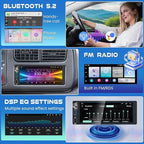 4G+64G Android 13 Car Radio for Dodge Ram (1994-2001)& Chrysler Town and Country (1990-2000) & Jeep Grand Cherokee (1993-1998), 6.2''Touch Screen Stereo with Wireless CarPlay&Android Auto