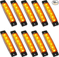 PSEQT 10 Pcs LED Rock Strip Lights Car Underglow Wheel Fender Well Lighting Kits Waterproof for Golf Cart Wrangler Offroad Truck RV UTV ATV Snowmobile (Amber Yellow)