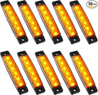 PSEQT 10 Pcs LED Rock Strip Lights Car Underglow Wheel Fender Well Lighting Kits Waterproof for Golf Cart Wrangler Offroad Truck RV UTV ATV Snowmobile (Amber Yellow)