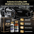 Graphene Ceramic Coating for Cars(60ml)，20H Nano Ceramic Coating Kit Reduce Cleaning Frequency by 60%, Hydrophobic, Scratch & UV Resistant, High Gloss Finish (Including 50ml Degreasing Agent)