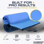 Premium Large Shammy Towel for Car - 2pk Pack (26"x17") - Super Absorbent, Soft, Streak-Free, Scratch-Free Cloth for Cars, Boats, Home - Long Lasting Chamois Towel + Hanging Storage Tubes (Blue)