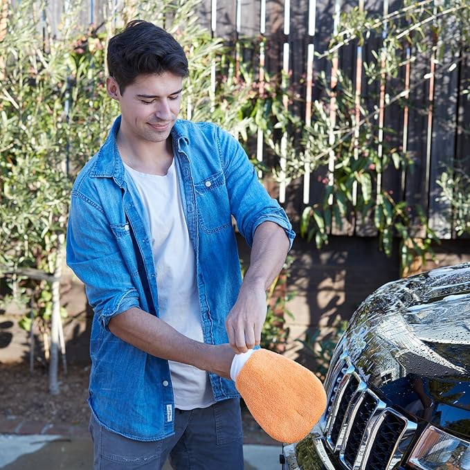 Armor All Microfiber Car Wash Mitts, Truck & Motorcycle Wash Supplies (Pack of 3)