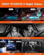 Vantrue N5 4 Channel WiFi 360° All Sides Dash Cam, STARVIS 2, IR Night Vision, 2.7K+1080P*3 Front Rear Inside Dashcam, Voice Control, GPS, 24 Hours Buffered Parking Mode Dash Camera, 512GB Max (N5)
