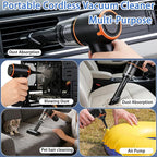 Car Vacuum Cleaner Portable Cordless with 6000PA Suction, Mini Handheld Vacuums Cleaner with Air Duster and Blower, High Power Hand held Cleaners for Car, Home, Office, Pet Hair, Keyboard