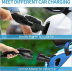 Level 2 EV Charger 240V/48A J1772 Electric Vehicle Charger NEMA 14-50 Plug Charging Station w/for Tesla Adapter w/App Control RFID Card WiFi 24Ft Cable Indoor/Outdoor Fast Charger