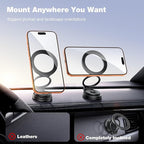 GolbinBox Car Phone Holder for MagSafe [360°Rotation] Metal Design iPhone Car Mount,Folding Car Mount [Detachable Base] Strong Magnetic Phone Holder for Car Dash,for iPhone 17 16 15 14 Pro Max, Black
