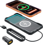 Wireless Car Charger,LANSEMKU Car Wireless Chargers Charging pad Non Slip 15w Fast Charger for Car Wireless Phone Charger for iPhone 16/15/14/13/12 Pro Max,Samsung for Android (Black-100cm Cable)
