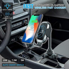 WixGear Wireless Car Charger, Auto-Clamping Fast Wireless Car Charger, Cup Phone Holder for Car, 10W Qi Fast Charging Compatible iPhone 11, Xs/MAX/XS/XR/X/8/, Samsung S10/S9/S8 Full Automatic Arms