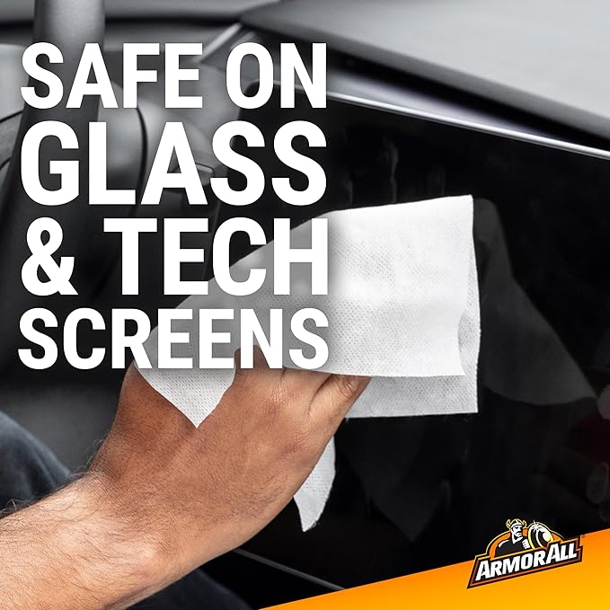 Armor All Total Interior Detailer and Protectant Wipes, 25 Count Canister, All-in-One Interior Car Cleaning Wipes With UV Protection, Safe for All Interior Surfaces Including Glass and Tech Screens