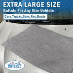 HOMEXCEL Professional Large Microfiber Car Drying Towels 2 Pack, Lint Free, Scratch Free, Highly Absorbent Drying Towel for Cars, SUVs, RVs, Trucks, and Boats,31" x 24",Grey