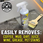 Chemical Guys SPI_191_16B Carpet & Upholstery Stain & Spot Remover Bundle - (1) 16 fl oz Lightning Fast Stain Extractor & (1) Nifty Detailing Brush, (Cars, Trucks, SUVs, RVs, Home, Interior, Pets)