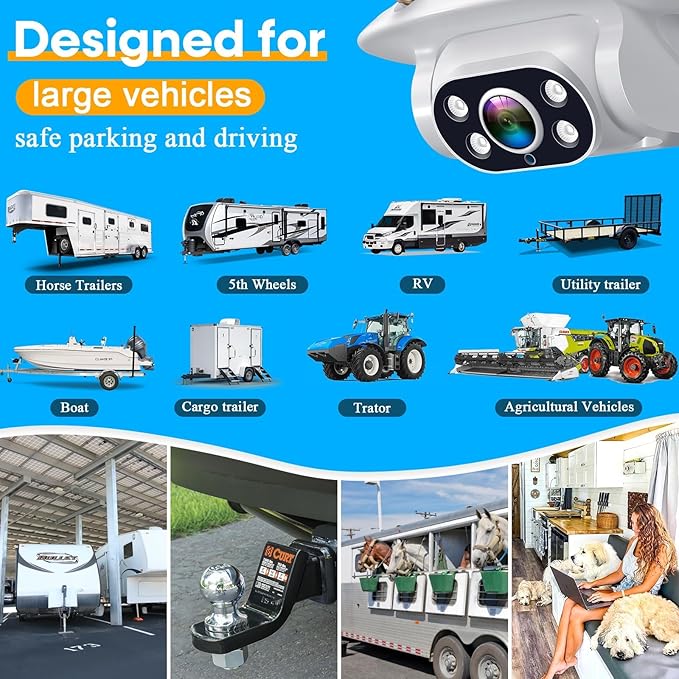 AMTIFO Wireless RV Backup Camera: 1080P HD Rear View Camera with 7″ DVR Split-Screen Monitor,170° Wide-Angle Lens, IR Night Vision, Waterproof IP69, Plug & Play for Furrion Pre-Wired RVs