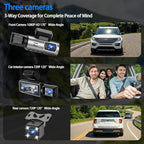 Dash Cam Front and Rear with 32GB Card, Dash Camera for Cars 1080P Front and 720P Rear, Loop Recording, Night Vision, HDR, G-Sensor, Reversing lmage Assist