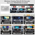 Wireless CarPlay Retrofit Kit Decoder Compatible with Lexus RX/NX/ES/LC/LS/UX 2016-2022 with Large Touchpad, Interface Box Fit for Original Car Radio Upgrade GPS Navigation Mirror Link