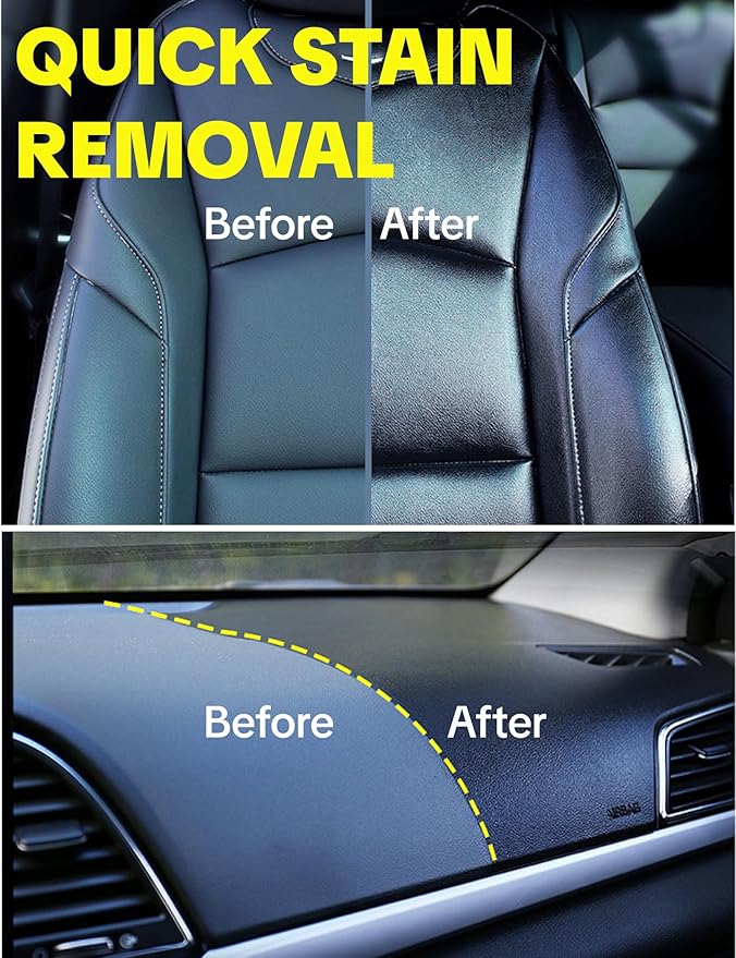 Car Interior Cleaner Spray, Multipurpose Leather Seat Cleaner Upholstery Car Cleaning Kit Auto Dashboard Vinyl Detailing Supplies Kit,Citrus Scent