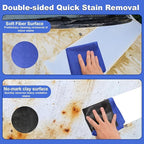 Fine Grade Clay Towel, 2-Pack Clay Bar Alternative for Scratch Free Auto Detailing & Polishing, Paint Safe Microfiber Mitt (11.3x11.9 Inch)