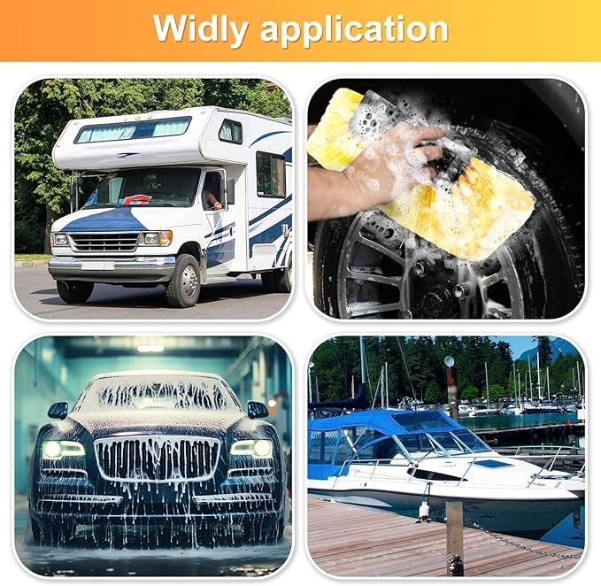 Vesici Car Wash Brush Head with Soft Detailing Bristle Flow Thru Car Cleaning Brush Exterior Car Wash Equipment for Auto Truck RV Boat Camper Washing, 10 Inch(Yellow, Green,2 Pcs)