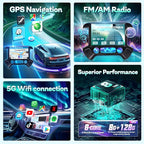 13.1" 8Core 8+128G Car Radio for Chevy Silverado GMC Sierra 2014-2018,5Ghz WiFi Android 13 2K Screen Radio Wireless CarPlay Android Auto BT DSP 48EQ Backup Camera Mic,Black