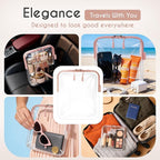 BORSALI TSA Approved Toiletry Bag - Clear Quart Size for 3-1-1 LIquids for Carry On Travel - Toiletries Organizer - Cosmetic Pouch with Zipper - Travel Accessories