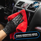 The Rag Company - Eagle Edgeless 500 (4-Pack) Professional Korean 70/30 Blend Super Plush Microfiber Detailing Towels, 500GSM, 16in x 16in, Red