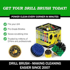 Drillbrush Medium Drill Brush Attachments for Cleaning Tile, Grout, Dishes, Pots, Pans, Air Fryers, and Boat Hulls - Cordless Power Spin Scrubber Drill Attachment - Electric Dish Scrubber Spin Brushes
