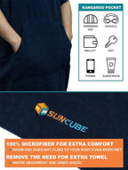 SUN CUBE Surf Poncho Changing Robe with Hood | Absorbent Quick Dry Microfiber Wetsuit Changing Towel with Pocket for Surfing Men Women