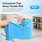 Microfiber Cleaning Cloth Roll, 75 Pack Tear Away Microfiber Towel, Reusable Washable Shop Towels, Lint Free All-Purpose Cleaning Rags Wash Cloths for Home Car Kitchen Automotive 11.5"x11.5"