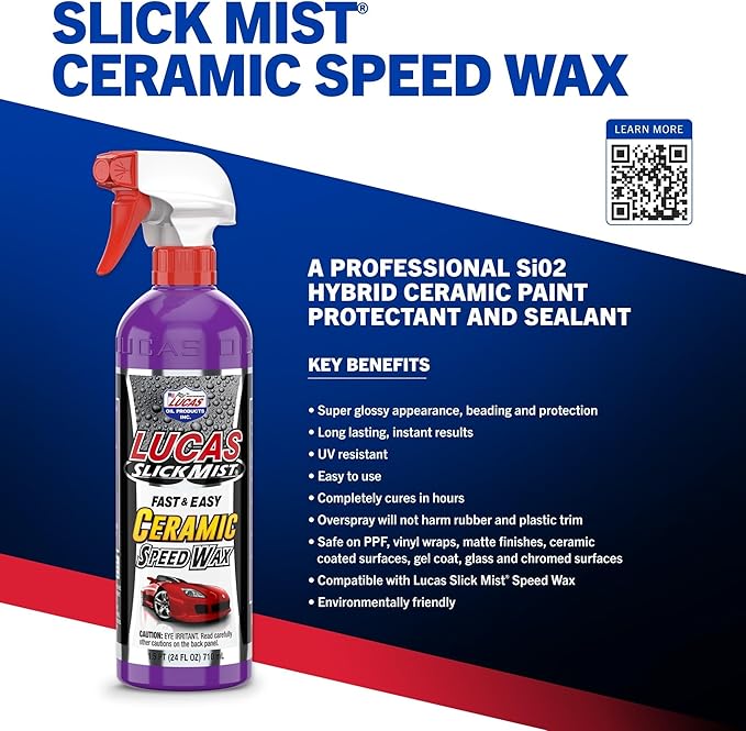 Lucas Oil 11294 Slick Mist Ceramic Speed Wax - 24 Ounce (Pack of 6)