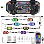 8 Pods 168 LEDs 5 Sides RGB Rock Lights, App/Remote Control Rock Lights for Trucks, Waterproof Multi-Color Bright Underglow Kits, Music Mode,Compatible with 12V Jeep UTV SUV ATV Golf RZR(Patented)