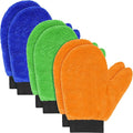 Teenyyou 6 Pcs Microfiber Dusting Mitt Car Wash Mitts Cleaning Glove with Thumb Reusable Terry Dusting Gloves with Elastic Wrist Cuff for Car Wheel Plants House Kitchen(Bright Color,9.84 x 7.87 Inch)