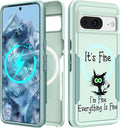 for Google Pixel 8 Case 6.2 Inch - Compatible with MagSafe Women Girls Cute Magnetic Protective Cover Cool Kawaii Girly Cat Heavy Duty Shockproof Design for Google Pixel 8 Phone Cases