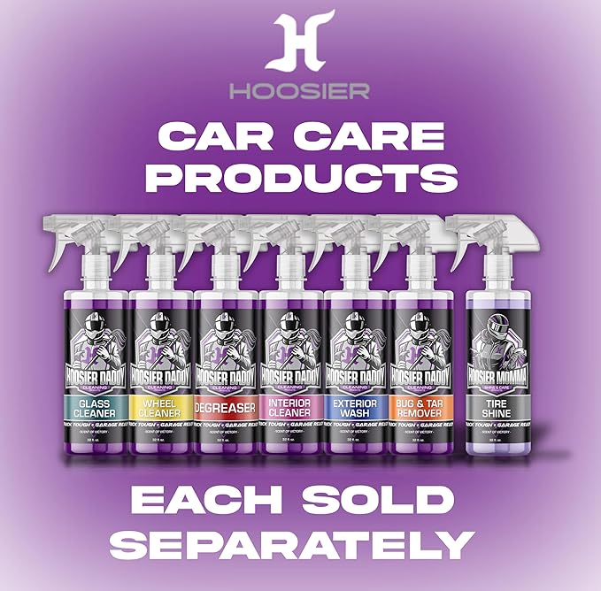 Hoosier Daddy 16oz Car Bug & Tar Remover - Fast-Acting Formula Dissolves Tough Bugs, Tar, & Sap - Easy Spray-On, Wipe-Off Solution for a Spotless Polished Finish + Air Freshener (5-Pack)