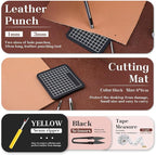 MORFEN Leather Sewing Kit Upholstery Repair Kit Leather Stitching Kit with Hole Punch, Waxed Thread, Sewing Awl, Upholstery Needles, Leatherworking Tools for Hand Stitching Furniture, Car, Sofa