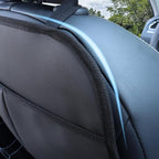 Car Backseat Organizer for Kids, Car Back Seat Storage Bag With 3 Pockets, 2 Drinks Holders, Water Resistant, Kids Toy Storage Kick Mat Back Seat Protector for Toddlers (Black 1-Pack)